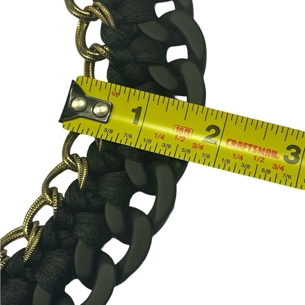 NWT Chico’s Black/Gold Links Collar Necklace - Picture 7 of 9